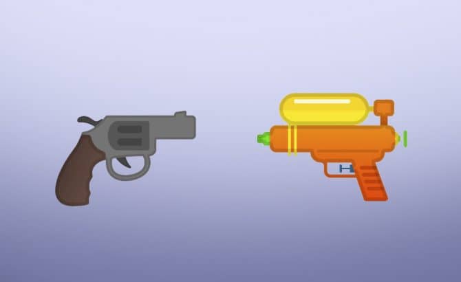 Google, Samsung, Twitter y Facebook siguen a Apple actualizando su emoji de pistola